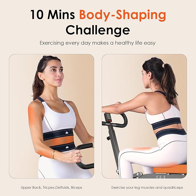 SogesHome Squat Machine Rowing Machines for Home Foldable, Fitness Rowing Machine Row and Ride Squat Machine with Adjustable 2 Resistance Bands for Workout Exercise, 330 lbs Weight Capacity