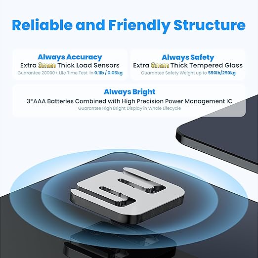 Vitafit 550lb Smart Bathroom Scale for Body Weight, High Precision in 0.1lb Assured by Weight Scale Professional Factory Since 2001, App Sync 13 Body Composition with BMI and Body Fat, Black