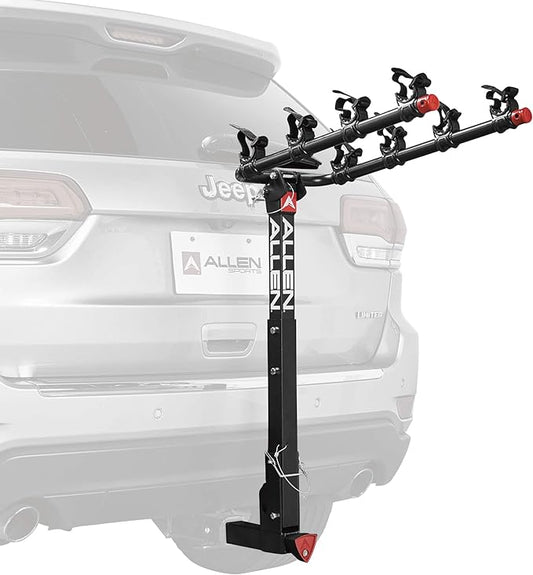 Allen Sports Deluxe Locking Quick Release 4-Bike Carrier for 2 Inch Hitch, Model 542QR, Black