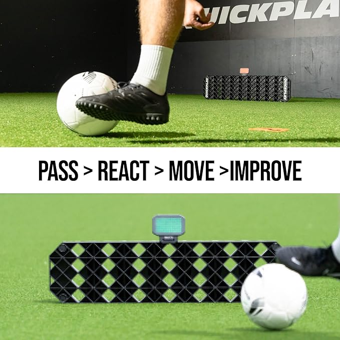 QUICKPLAY Replay Station Soccer Rebound Board - Portable Dual Surface Rebounder with Adjustable Angle - Soccer Training Equipment for Control, Passing Practice