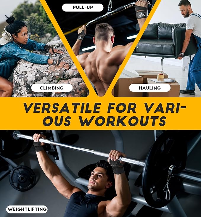 HiRui Ventilated Workout Gloves for Men Women, Built-in Wrist Wraps and Non-Slip Palm Silicone to Avoid Calluses, Exercise Gym Gloves for Training Powerlifting Weightlifting, Size : X-Large