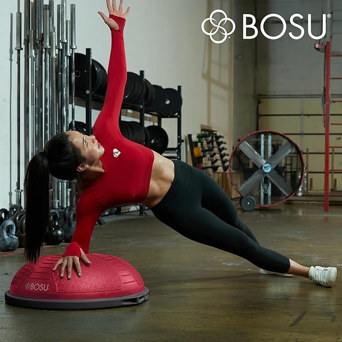 Bosu Half Ball Home Balance Exercise Trainer for Strength and Flexibility Workouts with Built to Last Burst Resistant Material and Hand Pump