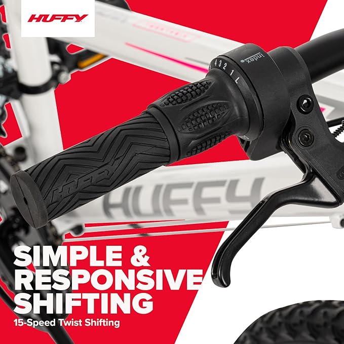 Huffy North Peak 26-Inch Mountain Bike, Durable Steel Frame, 5-Speed Twist Shifter, Front and Rear Linear-Pull Brakes, All-Terrain Tires, Padded ATB Saddle