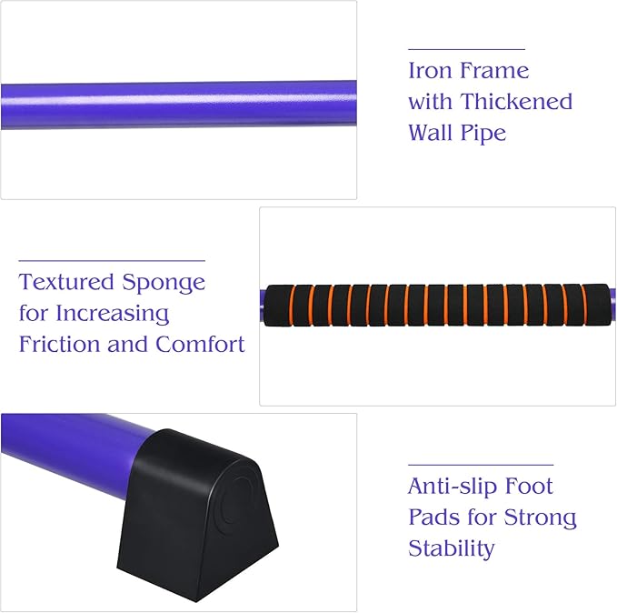 GOFLAME Ballet Barre Portable Double, 4FT Freestanding Ballet Barre Adjustable, Heavy Duty Dancing Stretching Ballet Bar for Home, Dance Barre, Fitness Ballet Bar