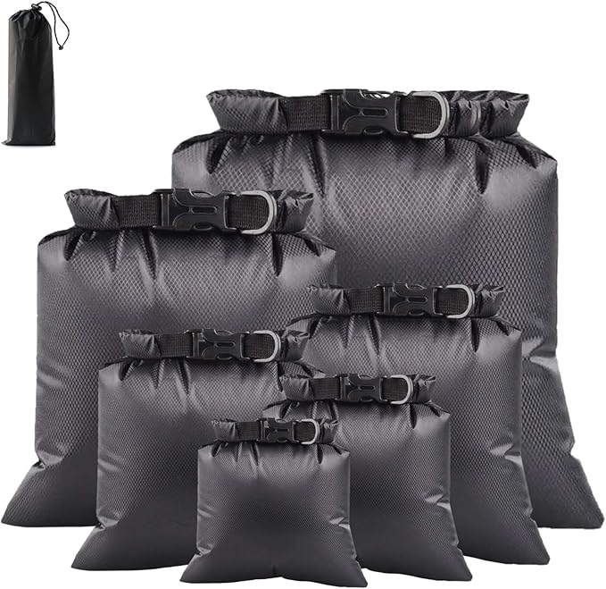 6PCS Dry Bags Waterproof, Lightweight Dry Bags for Kayaking Waterproof，Outdoor Waterproof Bag for Kayaking Hiking Boating Camping