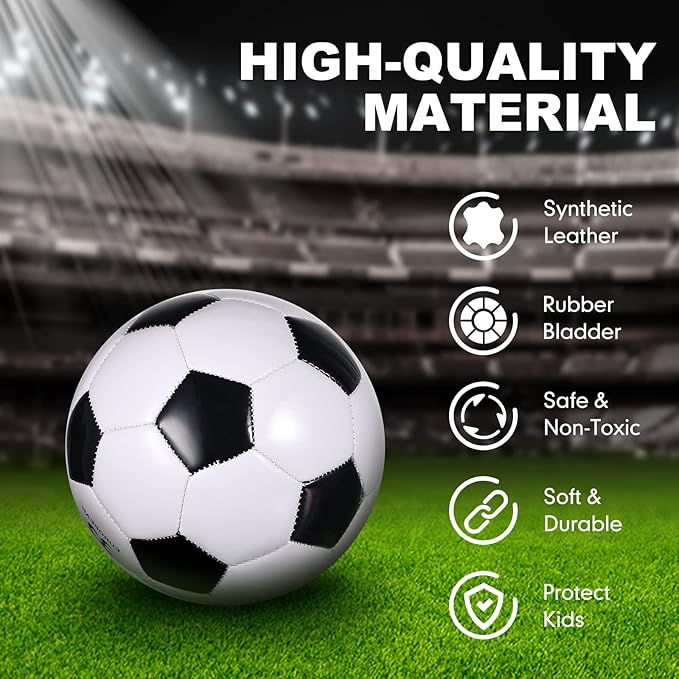 Deekin 6 Pcs Soccer Ball Bulk with Pump Teamwork Outdoor Sport Game Training Soccer Ball Bulk for School Sport Teen Adult Child