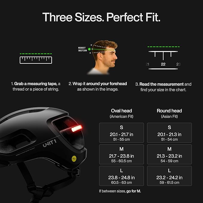 UNIT 1 Aura Hybrid Smart Bike Helmet | Urban & Road | MIPS | LED Front & Rear | Turn & Brake Light Compatible w/Remote | Crash Alert | E-Bike Fully Certified | Lightweight & Ventilated | App