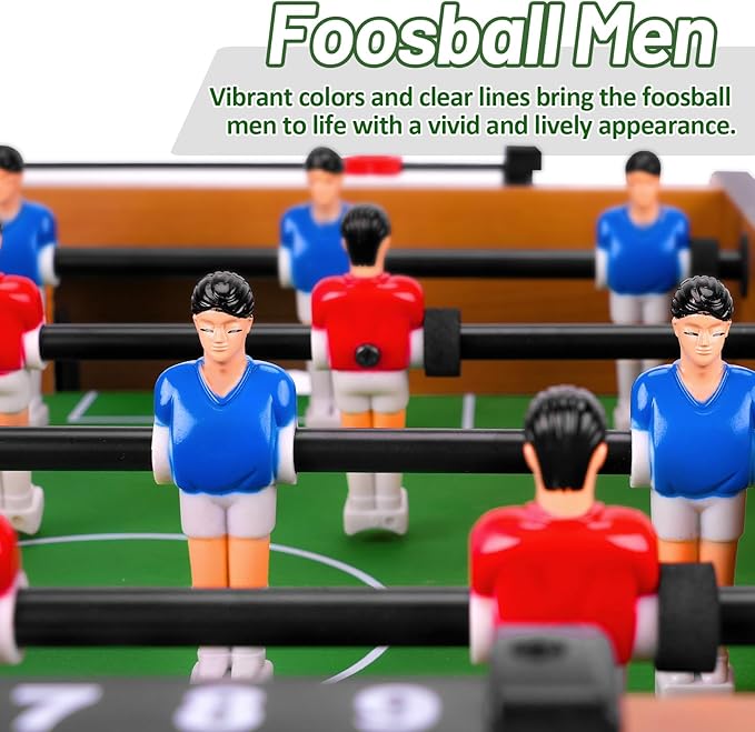 WIN.MAX Mini Foosball Table (Upgrade) 20-Inch Foosball Table Adult Size Top Football/Soccer Game Table for Kids Easy to Store