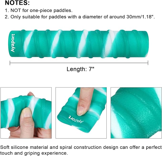 Ayaport Kayak Paddle Grips Non-Slip Silicone Wraps Blister Prevention Kayaking Accessories for Take-Apart Paddles