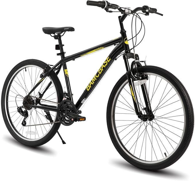 HILAND 26 27.5 29 Inch Mountain Bike, Mens and Womens MTB with 21 Speeds, High-Tensile Steel Frame, V Brake, Hardtail Bicycle for Adults