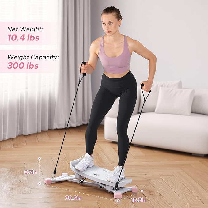 MERACH Balancing Machine for Full Body Workout, Sliding Ski Simulator with Resistance Bands, 300 LBS Loading Capacity Exercise Workout Equipment for Women﻿(Black)