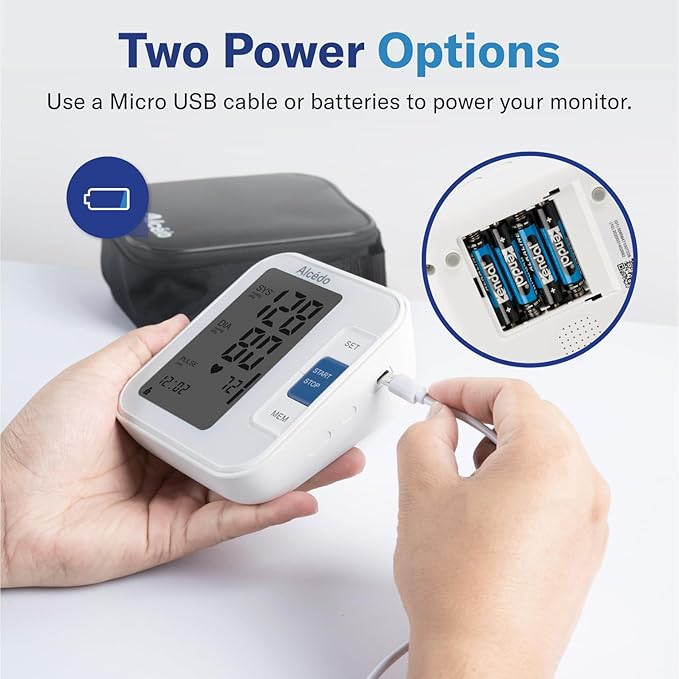 Alcedo Blood Pressure Monitor for Home Use, Automatic Digital BP Machine with Large Cuff for Upper Arm, LCD Screen, 2x120 Memory, Talking Function