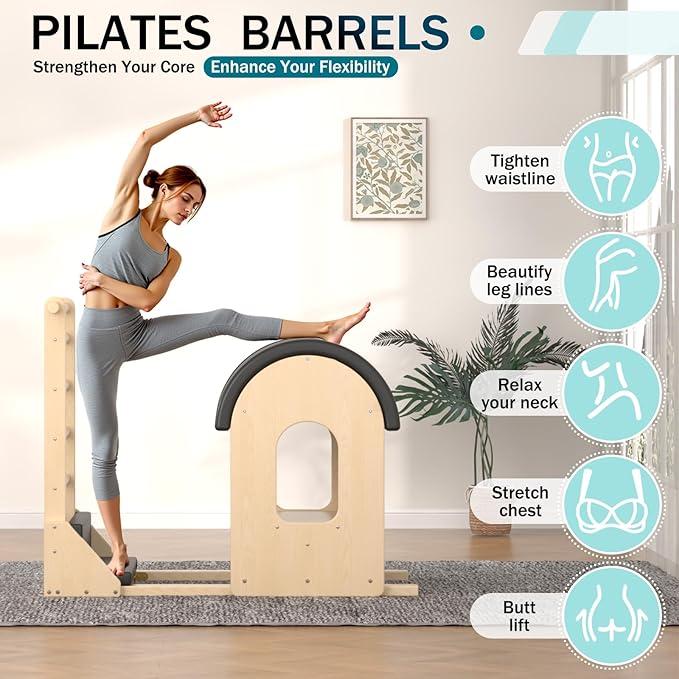Pilates Barrel, Pilates Spine Corrector is Designed for People who Work in Offices, Pilates Arc Corrects Posture, Relaxes,Stretches to Make The Spine Soft and Supple- Sturdy Solid-91Z6bK