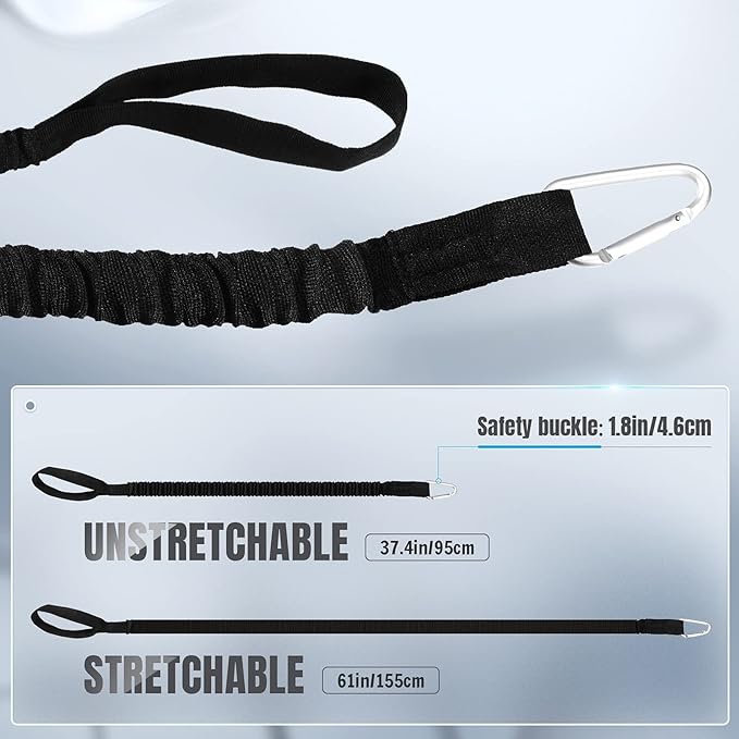 HESTYA 6 Pieces Kayak Paddle Leash Stretchable Paddle Rope Nylon Adjustable Kayak Coiled Rod Leash Lanyard Kayak Traction Rope for Kayak Canoe SUP Paddles Surfboard Fishing Poles Rods Accessories