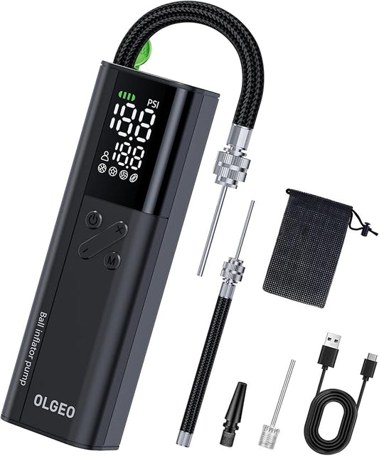 Electric Ball Pump, 16PSI Portable Air Pump with Pressure Gauge and Digital LCD Display for Basketball Pump, Soccer Ball Pump, Football Pump, Volleyball Pump, 4X Faster Sports Ball Pump