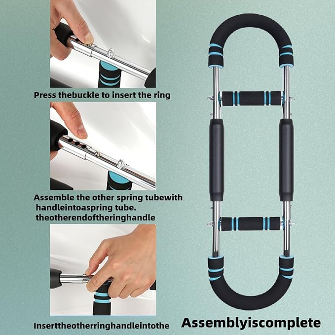 Twister Arm Exerciser 40-100lb,3-Position Adjustable Arm Trainer - Portable Power Twister Bar for Chest & Upper Body Workout, Detachable Home Gym Equipment for Men Women, Blue