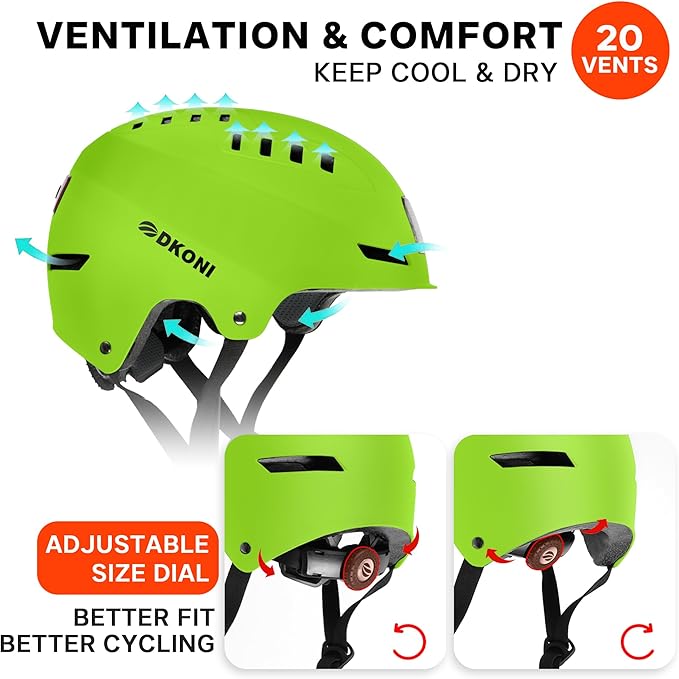 Bike Helmet with LED Lights Bicycle Helmets Commuter Cycling Helmet USB Rechargeable Front & Back LED Light Helmet for Adult Men Women