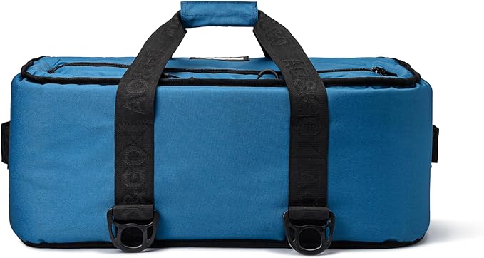 AO Coolers Stow 'n Go Canvas Soft-Sided Cooler, Low Profile and Leak Proof, Insulated for 24-Hour Cold, Ocean Blue, 38-Can