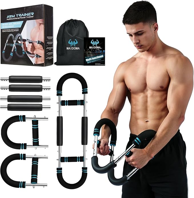 Twister Arm Trainer with 4 Springs, 30-120lb Adjustable 6 Resistance Levels Twister Arm Chest Exerciser, Portable Chest Workout Equipment for Men & Women, Enhancing Upper Body Muscle (Yellow)