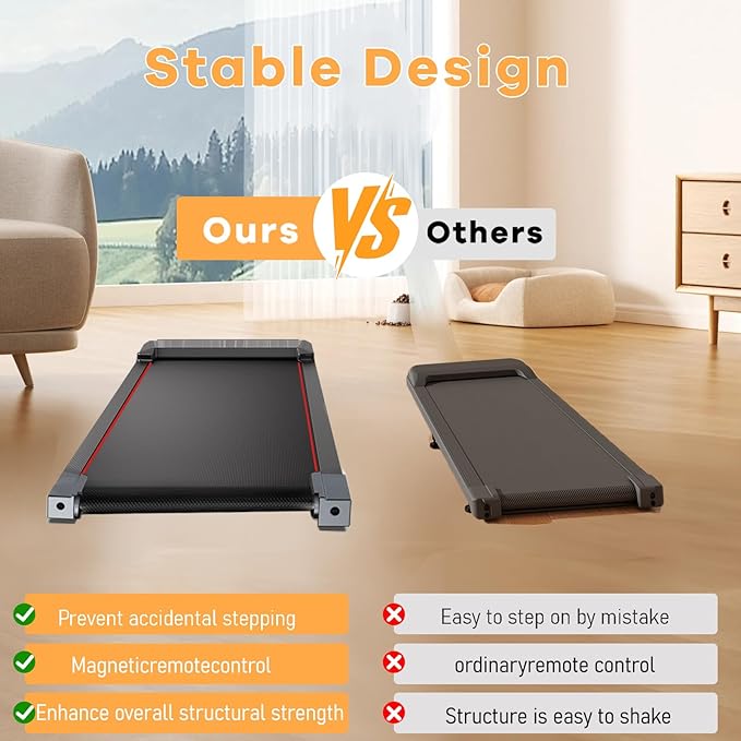 Walking Pad with Handle Bar and Incline, 3 in 1 Under Desk Treadmill with Hiking Mode, 2.5HP Low Noise Walking Treadmill Pad with Remote Control,Portable Treadmills for Home Office, Led Display