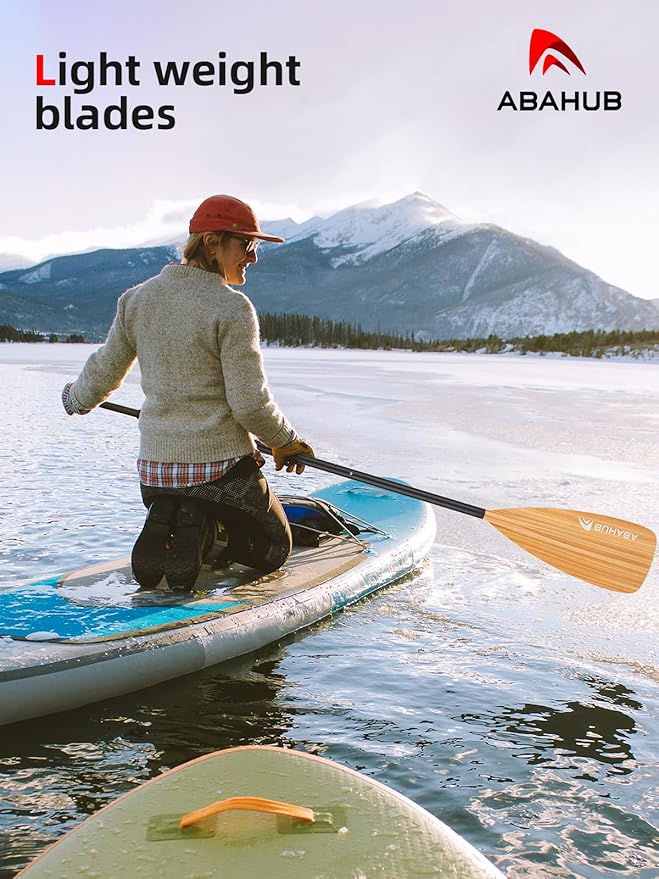 Abahub SUP Paddle - 3 Piece Adjustable Paddles - Lightweight Stand-up Paddle Oars for Paddleboard, Adjustable Aluminum Alloy Shaft 68" - 84", Black/Blue/Green/Orange/Red/Yellow Plastic Nylon Blade