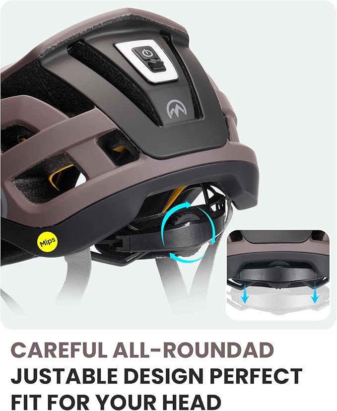 OutdoorMaster Gem II MIPS Bike Helmet with Light - Lightweight Cycling Helmet,Mountain Road Bicycle Helmet for Youth & Adult