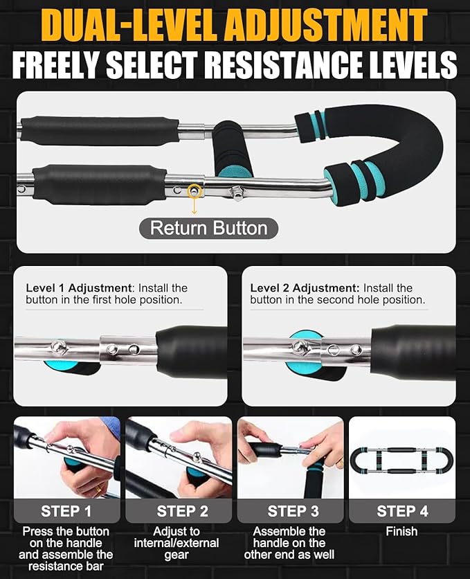 Twister Arm Trainer for Men & Women -【5.0 Upgrade】 30-270lbs Adjustable Chest Workout Equipment，Portable Home Gym Strength Training for Arms, Shoulder & Upper Body Muscle Building