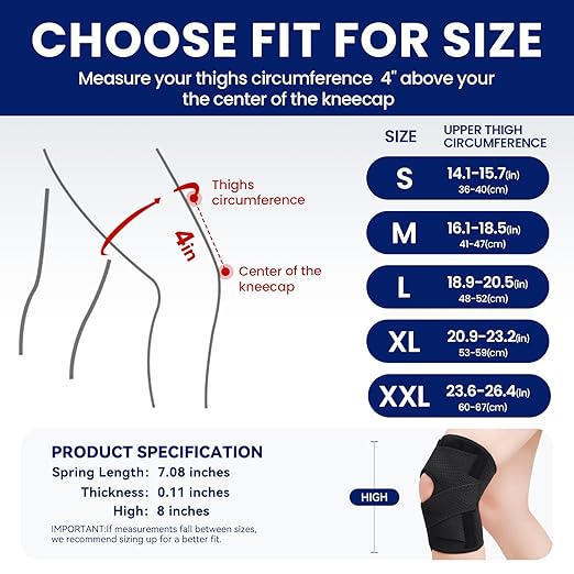 Knee Brace for Meniscus Tear, Knee Pain, Adjustable Breathable Knee Support with Side Stabilizers for Knee Pain Arthritis Recovery Joint Support, Women and Men