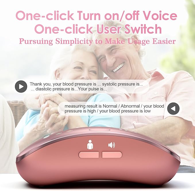 Wrist Blood Pressure Monitors for Home Use with Curved Screen, Rechargeable Bp Machine, One-Button Switch Voice and User, Easy to Use, 5.31-9.25inch Bp Cuff, with Storage Case Bp Monitor