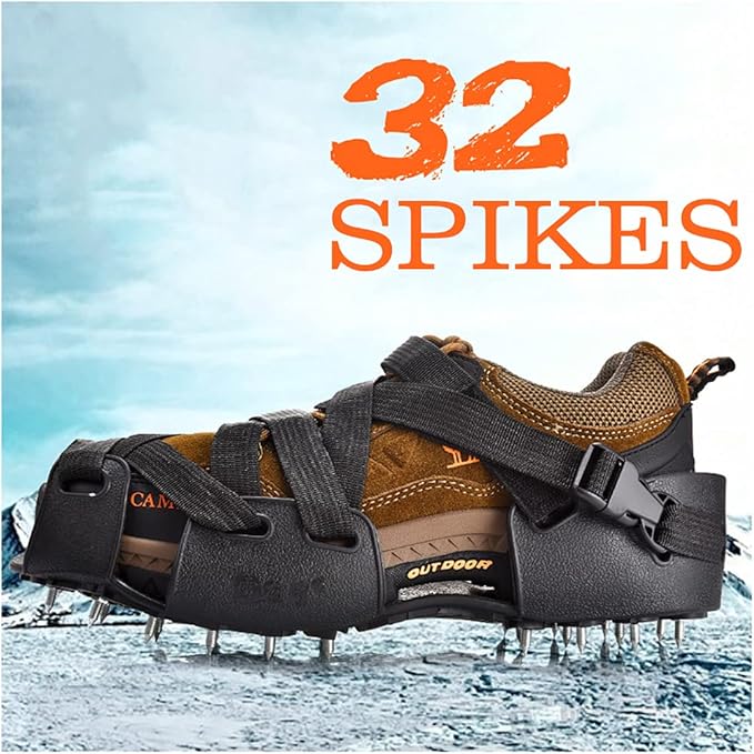 Spiked Shoes for Resinous Coatings, Epoxy Floor, Overlays, Cover Installation, Spiked Screeding Sanda,Ice Crampons, Black