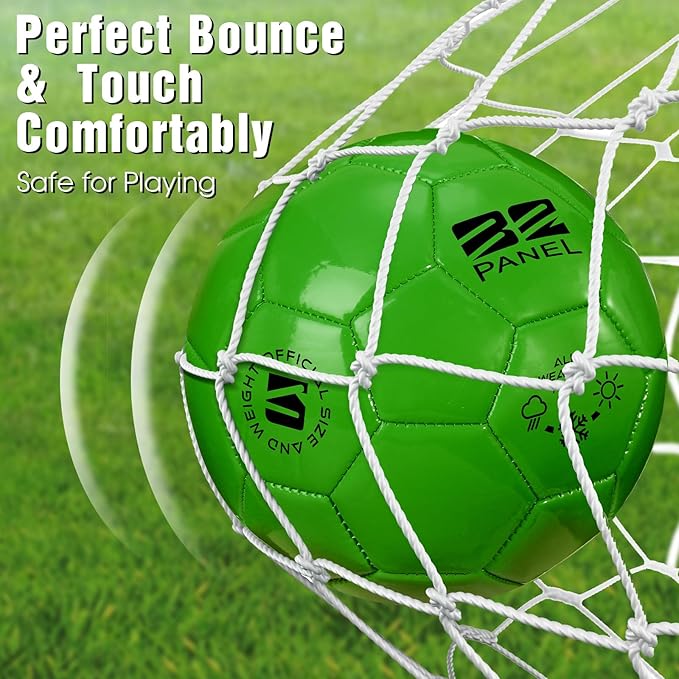 Shappy 4 Pcs Deflated Soccer Balls Bulk with Pump Mesh Bag Operation Christmas Official Size 3 4 5 Indoor Outdoor Colorful Game Sport Gift for Child Adult School