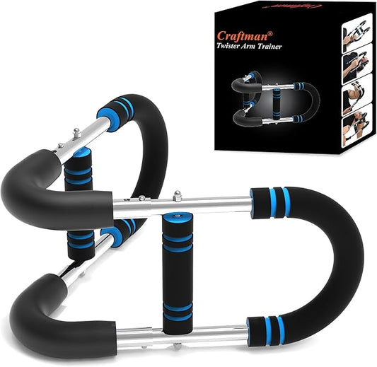 Portable Chest Expander & Arm Twister Trainer - Detachable Upper Body Workout Equipment for Home/Gym, Muscle Strengthening Spring Bar with Resistance Adjustment - Fitness Gear for Men & Women