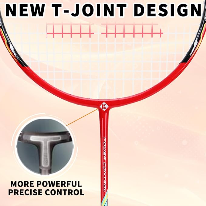 Badminton Racket Carbon Fiber, Badminton Racquet Set with Cover, Badminton Professional Racket Durable for Beginners Outdoor Games Gym