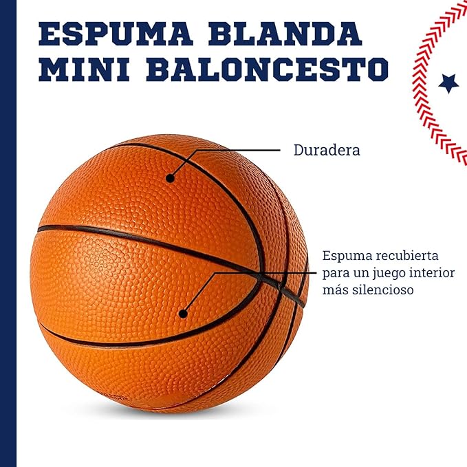 5” Foam Mini Basketball for Pro Mini Basketball Hoop, 2 Pack | Safe & Quiet Small Basketball for Over The Door Mini Hoop Basketball Sets