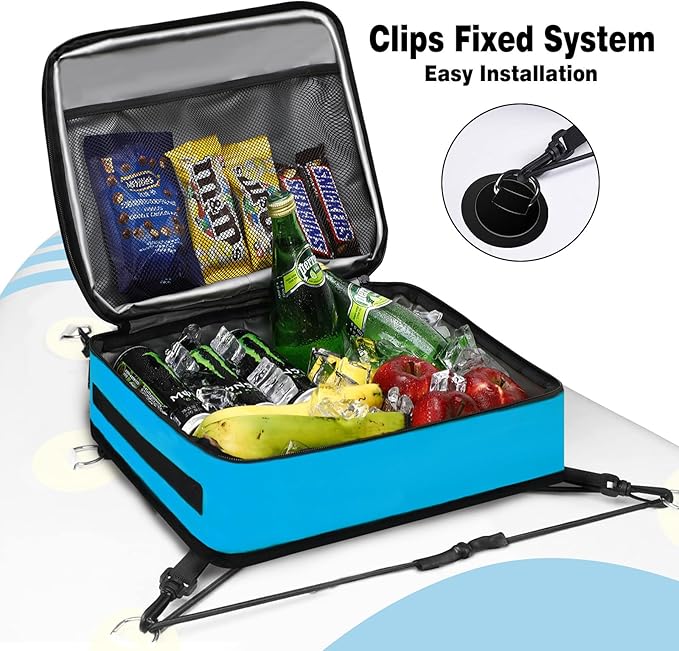 Paddle Board Cooler Bag, Waterproof Surf Sup Deck Cooler Bag Insulated Leakproof 10 Cans, Sup Paddle Board Accessories Bag for Stand Up Paddleboard and Kayak