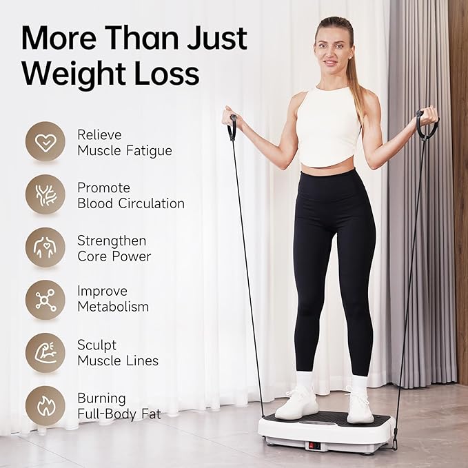 JOROTO Vibration Plate Exercise Machine, Vibration Platform Plate for Lymphatic Drainage & Weight Loss, Vibrating Plate Body Shaker Exercise Machine for Women Whole Body Workout