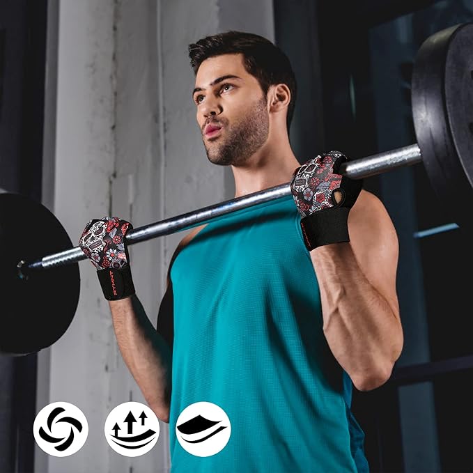 Full Fingers Workout Gloves for Women & Men - Gym Gloves with Extra Grip Foam Padding & Anti-Slip for Fitness, Training & Cycling