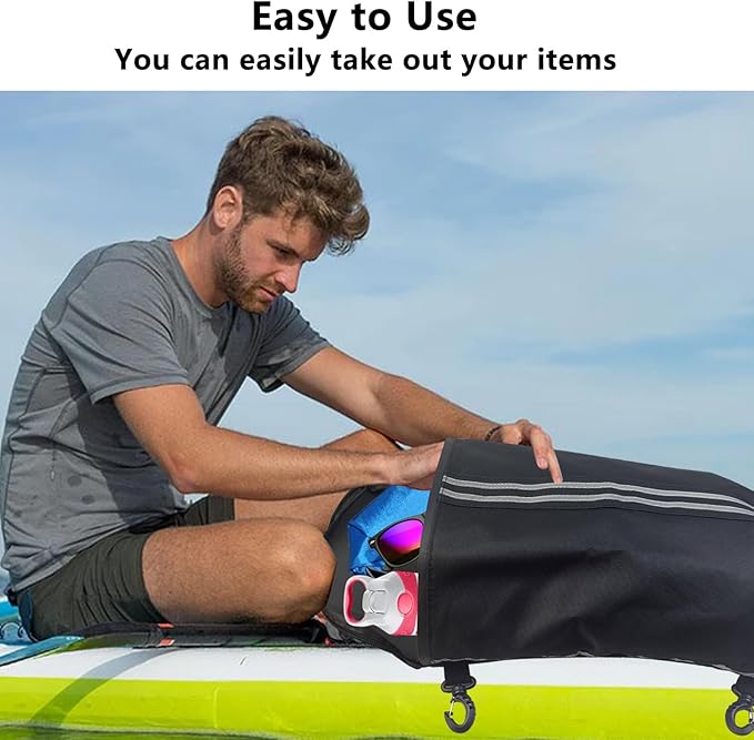 Deck Bag, Paddleboard Mesh Storage Bag for Kayaks, Surfboards, S-u-p, Stand-Up & Surfboard Accessories, Paddleboard Cooler organized with Swivel Hook Waterproof Zipper Pouch