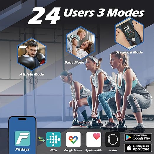 Lepulse Smart Weight Scale with BMI Body Fat Muscle Mass, 4.68" Large Display with Trend, High Accurate 22 Composition Scale with Heart Rate, Bathroom Scale with App, Black