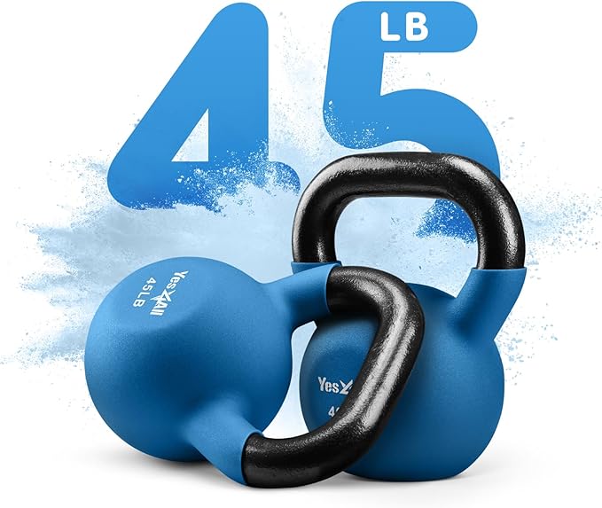 Yes4All Kettlebells 5lbs-65lbs & Kettlebell Sets Adjustable Weights, Kettlebell for Weight Training, Home Workout Equipment with Secure Grip for High Rep, Exercise Equipment
