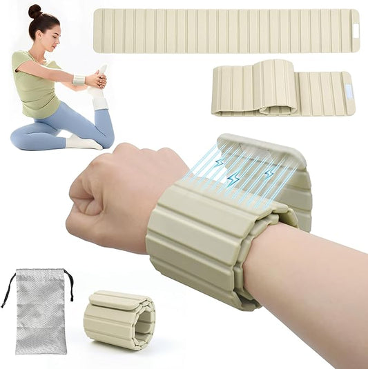 Adjustable Ankle and Wrist Weights for Women & Men - Ultra-Thin Magnetic Design, Skin-Friendly Silicone with Steel Blocks for Yoga, Pilates, Swimming,Gym, Arm & Leg Weights Set of 2
