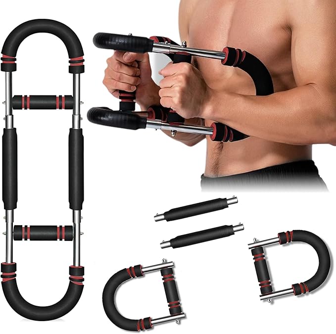 Twister Arm Trainer, Chest Workout Equipment, Three-Level Adjustable Forearm Strengthener at Home, Portable Fitness Exerciser, Gifts for Men Women Dad Bro Husband