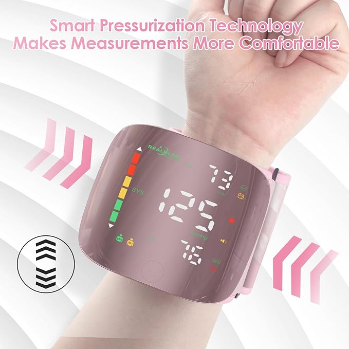Wrist Blood Pressure Monitors for Home Use with Curved Screen, Rechargeable Bp Machine, One-Button Switch Voice and User, Easy to Use, 5.31-9.25inch Bp Cuff, with Storage Case Bp Monitor