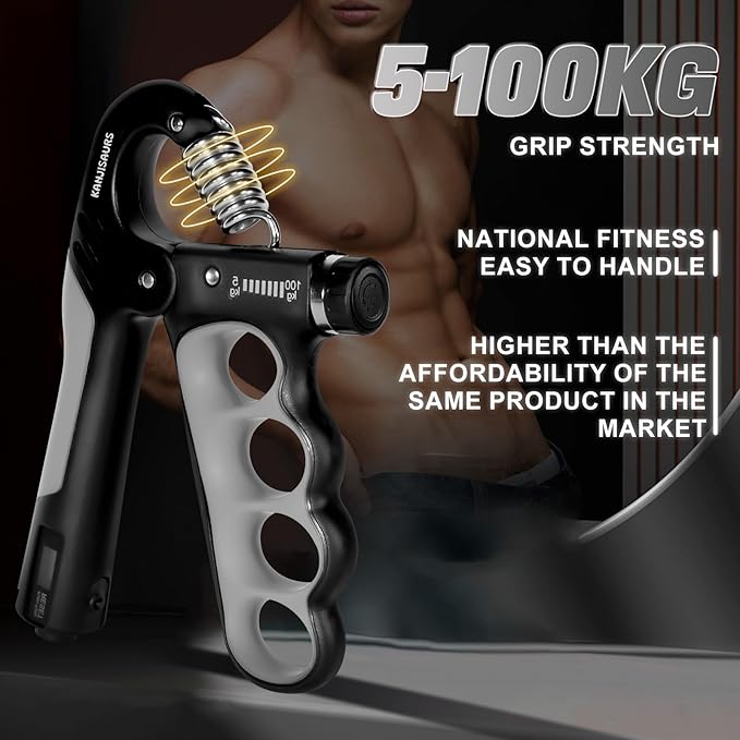 Grip Strength Trainer,Adjustable Resistance Forearm Strengthener,Five Fingers Hand Grips Strengthener with Digital Counter, Handgrip Strength Trainer, Hand Workout Grip