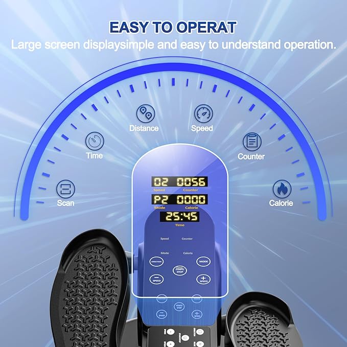 Under Desk Elliptical Machine - Upgraded Model， Ellipse Leg Exerciser for Seniors Fully Assembled, Quiet & Portable，Electric Seated Pedal Exerciser with Remote Control & 12 Adjustable Speeds