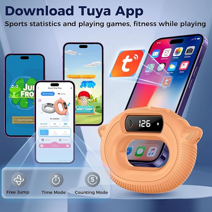 Smart Hand Grip Strengthener for Exercise and Fun, Gorifei Grip Strengthener with Comfortable and Soft Silicone Material, Suitable for Grip Strength Training, 5 Games Available and Control Shorts Browsing&Photos Taking on Phone