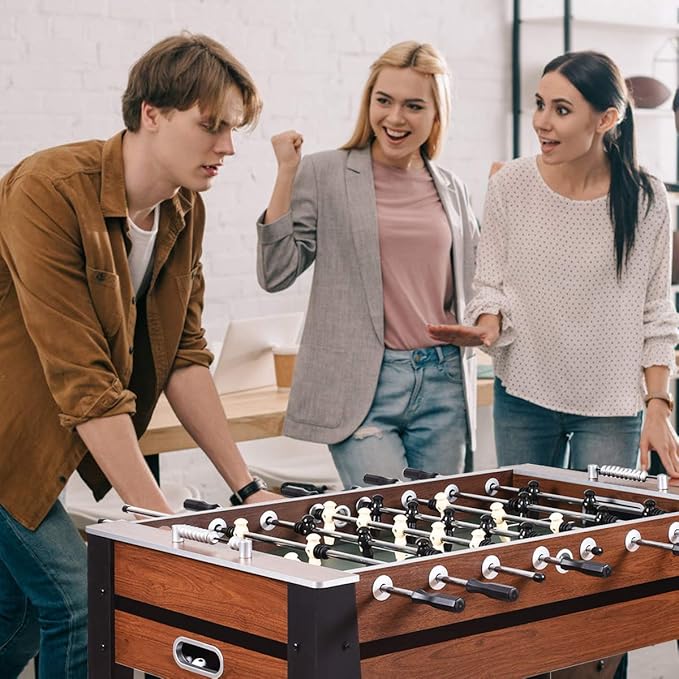Goplus 54" Foosball Table, Soccer Game Table Competition Sized Football Arcade for Adults, Kids, Indoor Game Room Sport