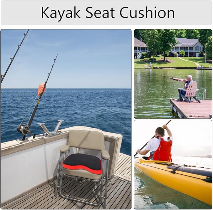 Kayak Seat Cushion Flotation Fishing Boat seat Cushion pad, Comfortable Thicken Kayak Canoe Seat Pad Cushion for Kayak Outdoor Fishing Camping, Ergonomic Non Slip Seat Cushions