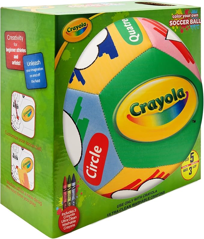 Crayola Score N’ Explore Officially Licensed 5” Color Ball, Interactive Coloring Soccer Ball for Kids, Fun Learning Toy Activity Ball
