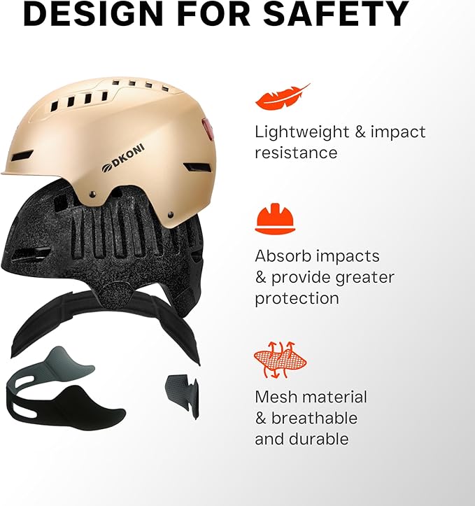 Bike Helmet with LED Lights Bicycle Helmets Commuter Cycling Helmet USB Rechargeable Front & Back LED Light Helmet for Adult Men Women